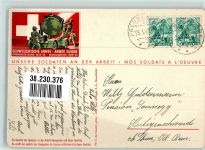 Soldaten m. Gesteinsbohrer Militär Schweiz Künstlerkarte
