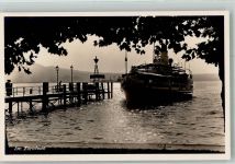 Zürich Raddampfer am Anleger auf dem Zürichsee Edition Photoglob 3652 Binnenschiff Foto AK