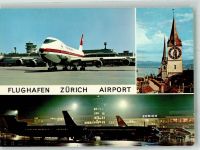 8302 Kloten 1987 Foto AK Eine Boeing 747 B der Swissair Fotograf Baumann Sonderstempel