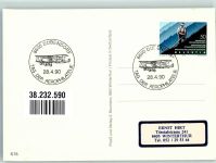 8302 Kloten 1990 Foto AK Panorama der Stadt Jets der Swissair Fotograf Baumann Sonderstempel