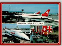 8302 Kloten 1989 Foto AK Passagierjets der Swissair und TWA Photoglob 13864 Stempel Automobil-Postbüro