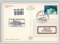 8302 Kloten 1989 Foto AK Passagierjets der Swissair und TWA Photoglob 13864 Stempel Automobil-Postbüro