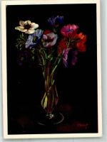 sign. Kreidolf Vase mit Anemonen Schweizerische Vereinigung der Anormale Pro Infirmis Schweiz Künstlerkarte