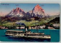 Brunnen Raddampfer Stadt Luzern auf dem Vierwaldstättersee Edition Photoglob Binnenschiff 1924