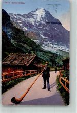 Ein schweizer Alphornbläser Edition Photoglob 3874 Alphorn 1923