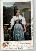 Appenzell Junge Frau in Appenzeller Tracht Verlag Guggenheim & Co. 10040 Tracht Schweiz 1902