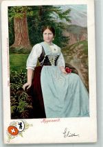 Appenzell Junge Frau in Appenzeller Tracht Verlag Guggenheim & Co. 10035 Tracht Schweiz 1902