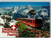 Fotomontage AK Fotomontage der Jungfraubahn mit dem Sphinx-Observatorium auf dem Jungfraujoch