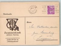 Basel Bâle Einladung zu einer Zusammenkunft bei Schuhmachern Ort lt. Stempel Motiv Schweiz 1937