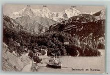 3655 Sigriswil Foto AK Dampfschiff Beatenbucht Thunersee Eiger Mönch Jungfrau