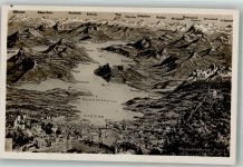 6000 Luzern Lucerne Foto AK Vogelschau Vierwaldstätter See