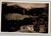 7494 Wiesen GR 1933 Foto AK Bahnpost Zug 82 Rhät. Bahn Kirche