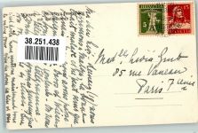 7494 Wiesen GR 1933 Foto AK Bahnpost Zug 82 Rhät. Bahn Kirche