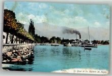 1800 Vevey 1912 Foto AK Dampfschiff Hafen