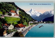 6454 Flüelen Foto AK Kirche Birkenstock