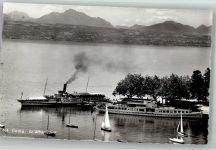 Ouchy Hafen Dampfschiffe Binnenschiff Foto AK