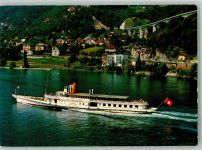 Montreux Dampfschiff Savoie Autobahn Binnenschiff Foto AK