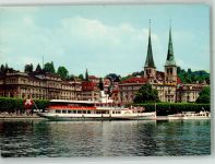 6000 Luzern Lucerne Foto AK Gasthaus Floating-Restaurant Wilhelm Tell