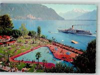 1820 Montreux - Schwimmbad du Casino Dampfschiff