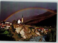 7550 Scuol Schuls Foto AK Kirche Regenbogen Inn