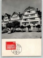 9056 Gais 1968 Foto AK Dorfplatz VW Käfer Marke bildseitig