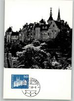 2000 Neuchâtel Neuenburg 1196 Foto AK Schloss Türme der Stiftskirche Marke bildseitig