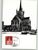 1530 Payerne 1968 Foto AK Stifts- Kirche Auto Marke bildseitig