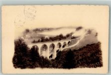 9100 Herisau 1918 Foto AK Gübsensee-Viadukt Dampflokomotive Stuttgart geprüft