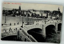 4000 Basel Bâle Foto AK Straßenbahn Neue Rheinbrücke