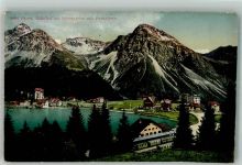 7050 Arosa Foto AK Bahnhof Eisenbahn Schiesshorn Furkahorn