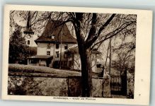 3110 Münsingen 1928 Foto AK Kirche Pfarrhaus