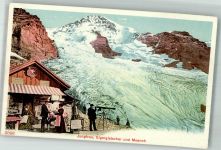 3801 Jungfraujoch Foto AK Kiosk Fernrohr Jungfrau Eigergletscher und Mönch