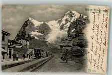 Wengernalp 1902 Foto AK Bahnhof Eisenbahn Eiger Mönch