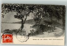 1898 St-Gingolph 1909 Foto AK Ufer Lac leman marke bildseitig