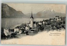 6353 Weggis Foto AK Kirche Vierwaldstätter-See Pilatus