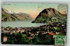 6900 Lugano 1909 Foto AK Marke bildseitig