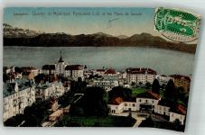 1000 Lausanne Losanna 1911 Foto AK Eisenbahn Qaurtier de Montriond Marke bildseitig