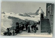 3920 Zermatt Foto AK Aussichtplattform Fernrohr Gornergrat Matterhorn