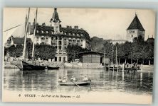 1000 Ouchy Foto AK Hafen Hotel