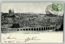 1000 Lausanne Losanna 1905 Foto AK Marke bidlseitig