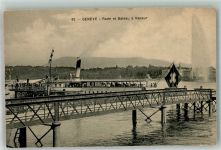 Genève Genf Dampfschiff Hafen Binnenschiff Foto AK
