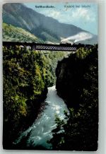 6476 Intschi Foto AK Bergbahn Gotthardbahn Viadukt