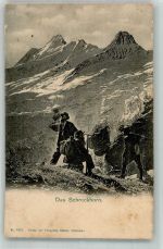 Grindelwald 1904 Foto AK Schreckhorn Bergsteiger
