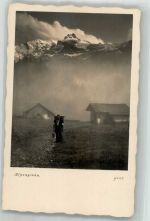 Blümlisalp 1933 Foto AK Alpenglühn