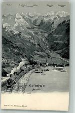 6454 Flüelen Foto AK Eisenbahn Gotthardbahn