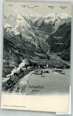 6454 Flüelen Foto AK Eisenbahn Gotthardbahn