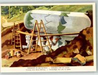 sign. Coulon Pit. E. de Tarnung einer Beton-Stellung Militär Schweiz Künstlerkarte