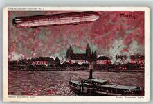 W6500 Mainz a Rhein Original Zeppelin Karte Nr. 5 Stollwerck Schokolade
