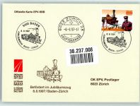Künstlerkarte Jubiläumszug 8.8..1997 Baden-Zürich Offizielle Karte EPV-SBB