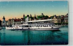 Luzern Lucerne RD Germania Vierwaldstättersee Einfahrt Binnenschiff
